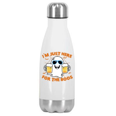 Funny Halloween Im Just Here For The Boos Costume Gift Stainless Steel Insulated Water Bottle