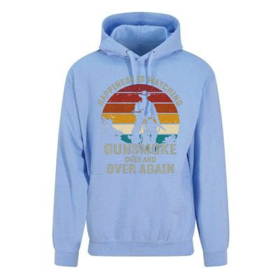 Funny Happiness Is Watching Gunsmoke Over And Over Again Cowboys Unisex Surf Hoodie