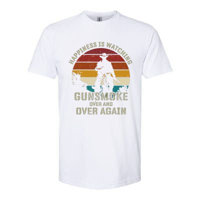 Funny Happiness Is Watching Gunsmoke Over And Over Again Cowboys Softstyle CVC T-Shirt