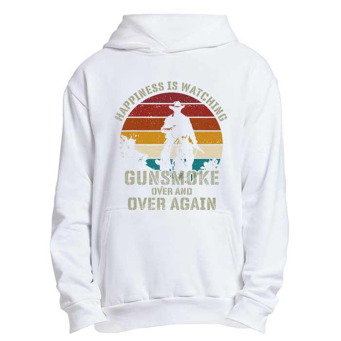 Funny Happiness Is Watching Gunsmoke Over And Over Again Cowboys Urban Pullover Hoodie