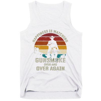 Funny Happiness Is Watching Gunsmoke Over And Over Again Cowboys Tank Top