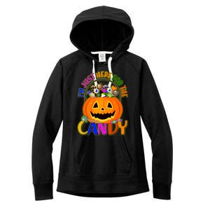 Funny Halloween I'm Just Here For The Candy Women's Fleece Hoodie