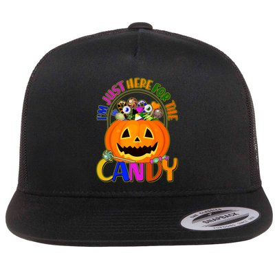 Funny Halloween I'm Just Here For The Candy Flatbill Hat