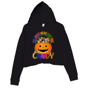 Funny Halloween I'm Just Here For The Candy Crop Fleece Hoodie