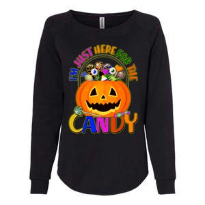 Funny Halloween I'm Just Here For The Candy Womens California Wash Sweatshirt