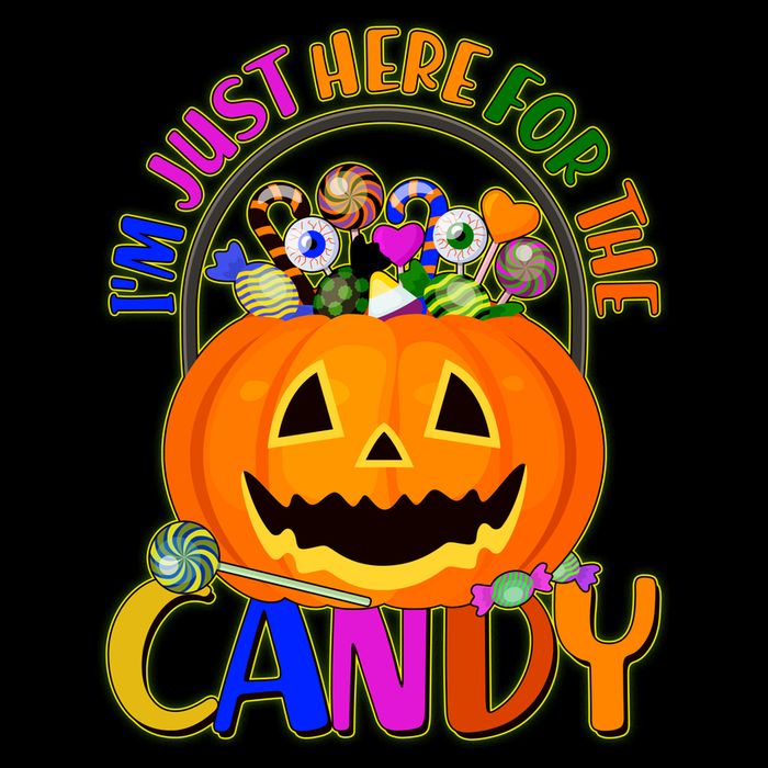 Funny Halloween I'm Just Here For The Candy Women's Crop Top Tee