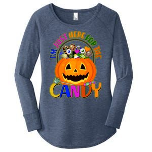 Funny Halloween I'm Just Here For The Candy Women's Perfect Tri Tunic Long Sleeve Shirt