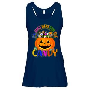 Funny Halloween I'm Just Here For The Candy Ladies Essential Flowy Tank