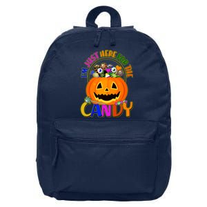 Funny Halloween I'm Just Here For The Candy 16 in Basic Backpack