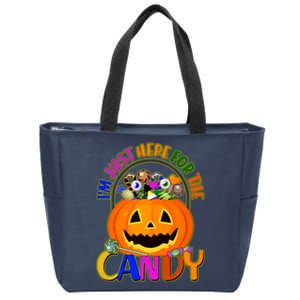 Funny Halloween I'm Just Here For The Candy Zip Tote Bag