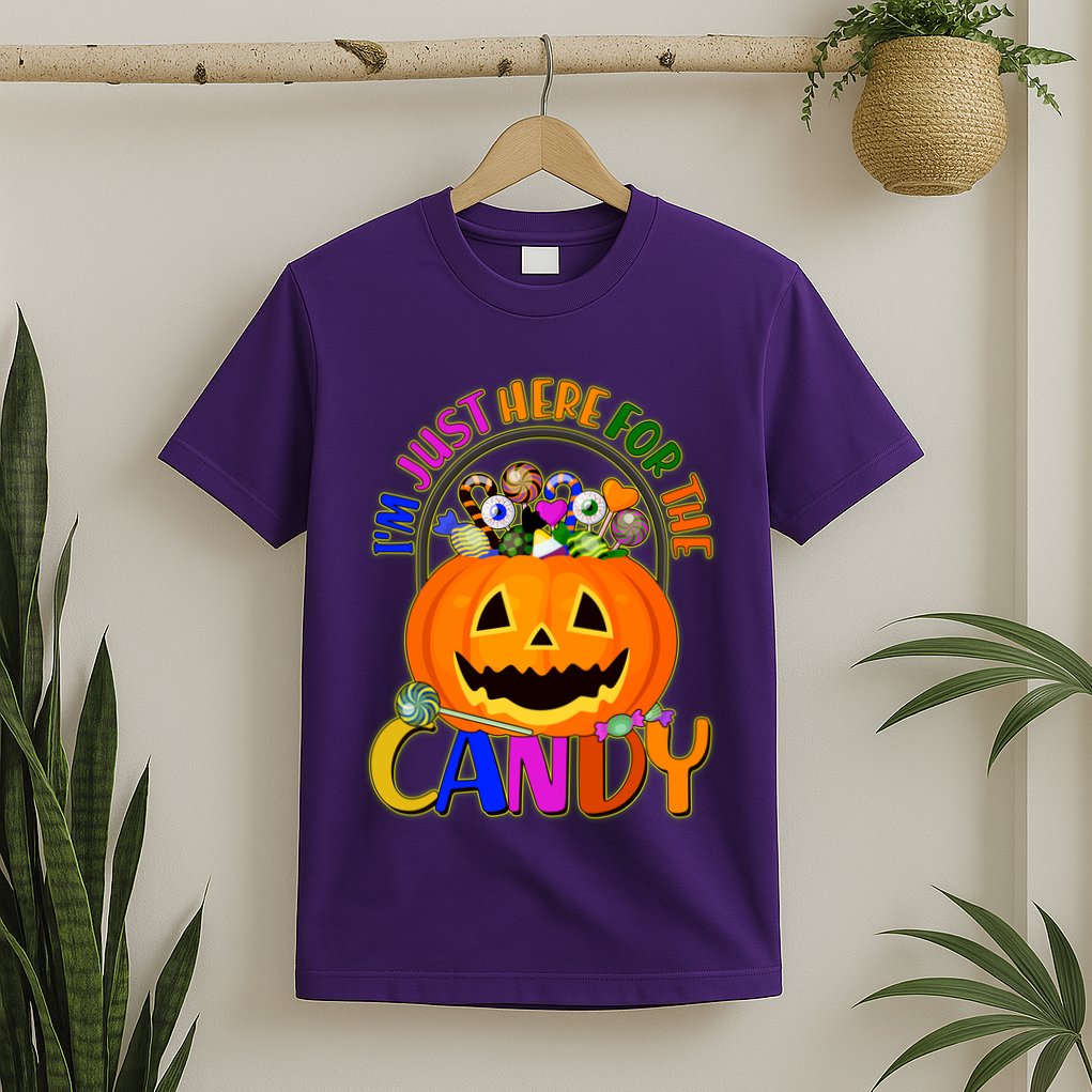 Funny Halloween I'm Just Here For The Candy T-Shirt