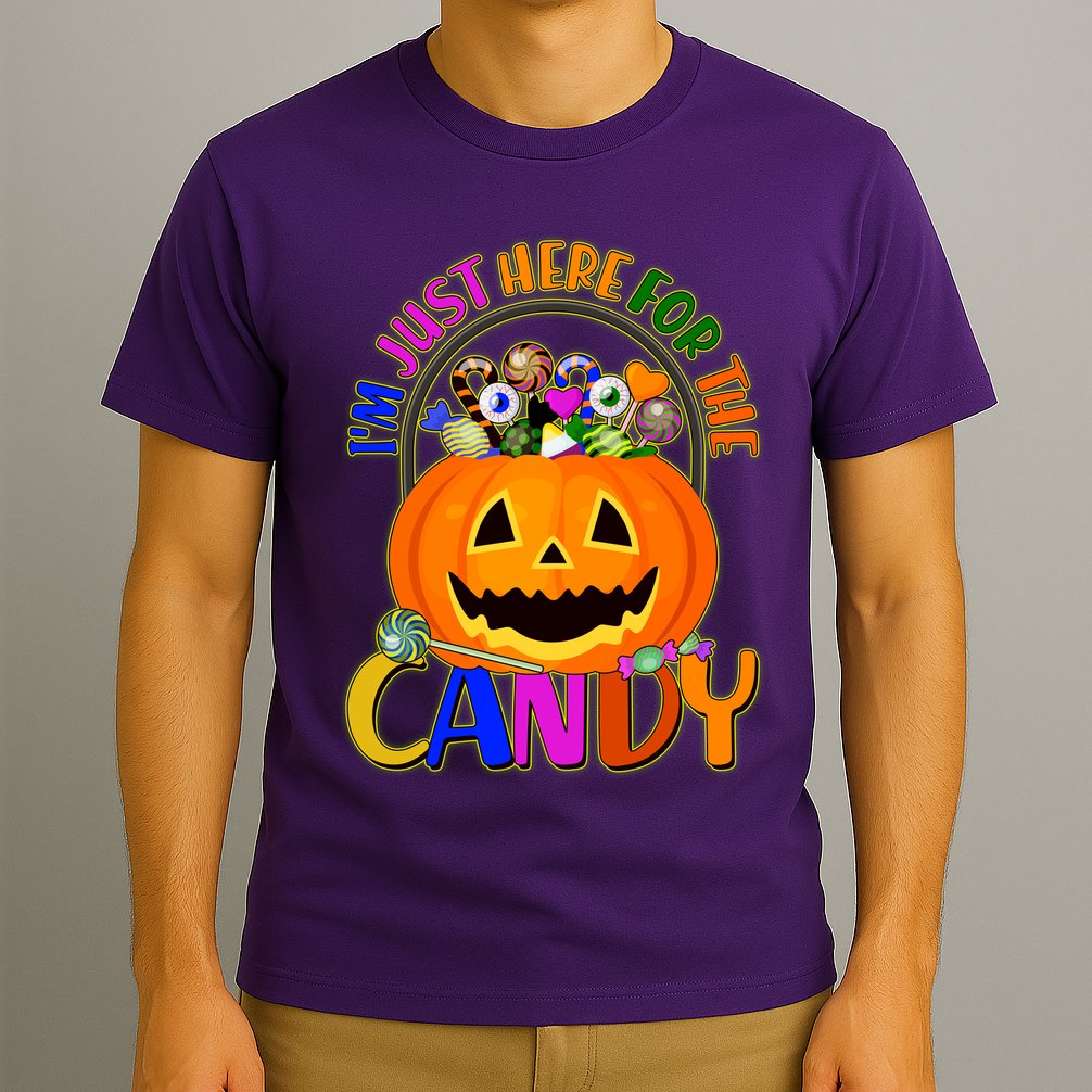 Funny Halloween I'm Just Here For The Candy T-Shirt
