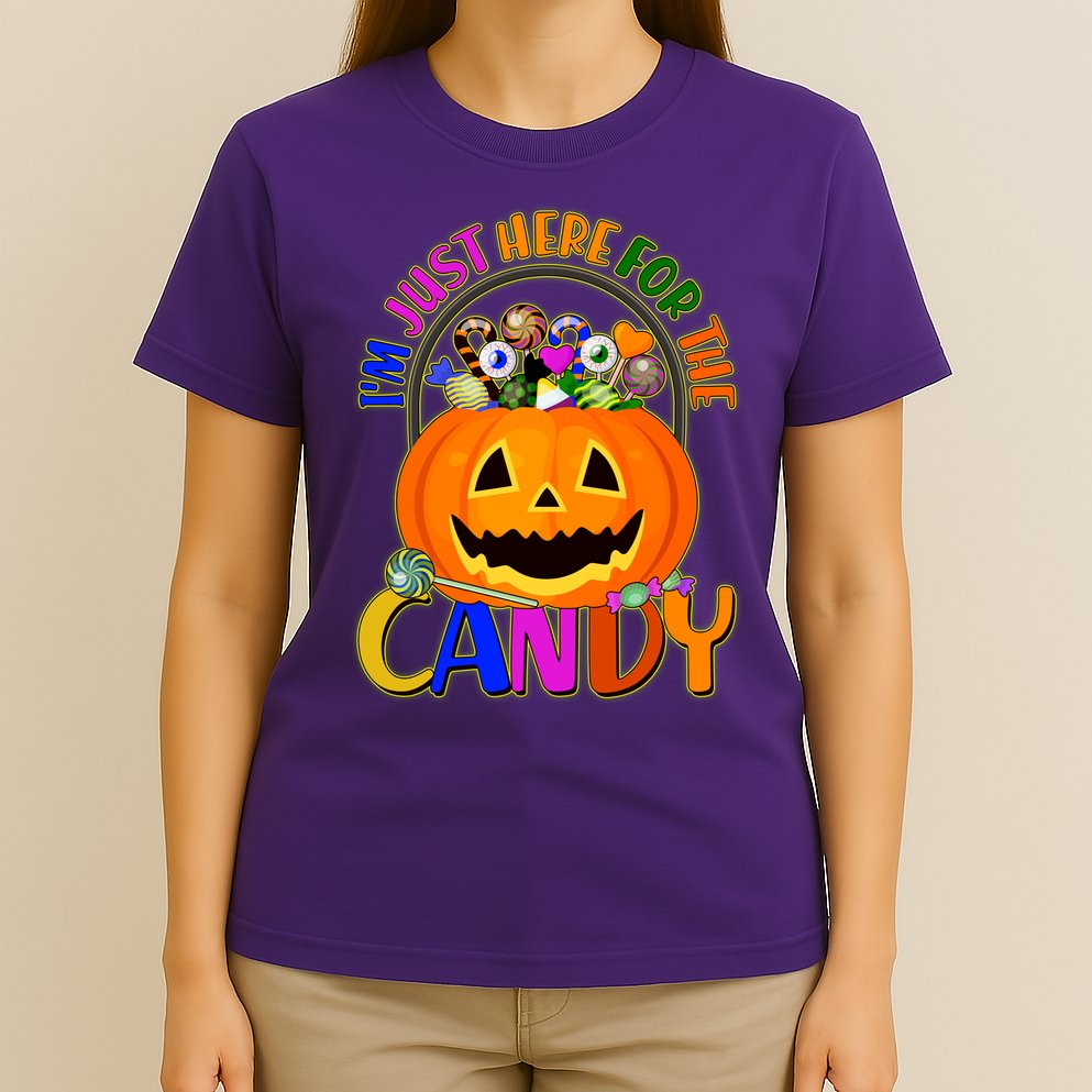 Funny Halloween I'm Just Here For The Candy T-Shirt