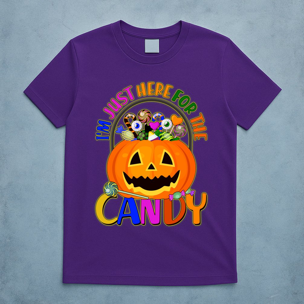 Funny Halloween I'm Just Here For The Candy T-Shirt