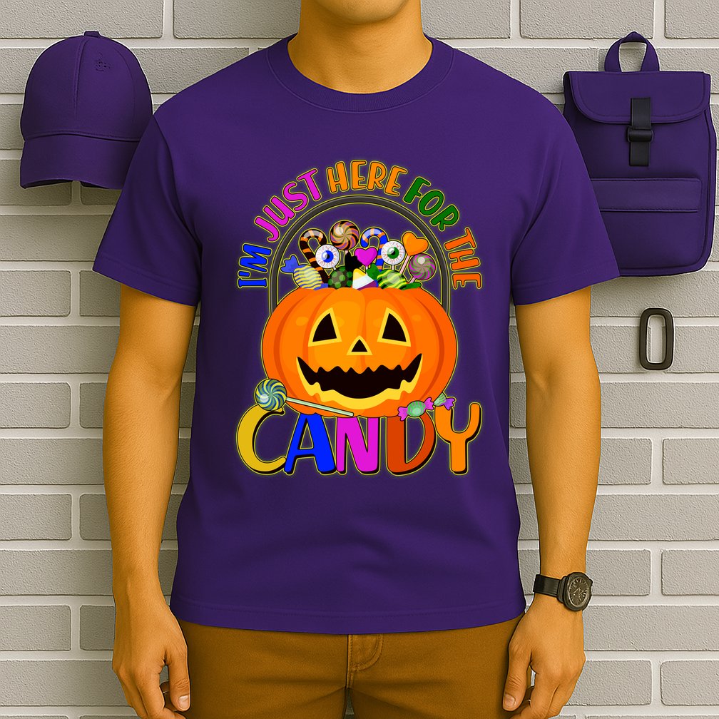 Funny Halloween I'm Just Here For The Candy T-Shirt