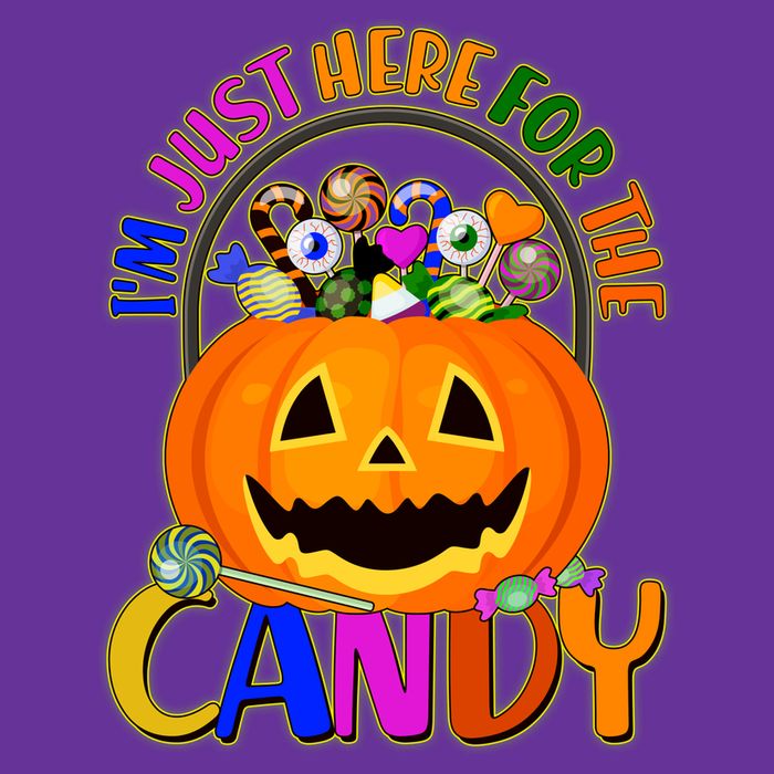 Funny Halloween I'm Just Here For The Candy Button