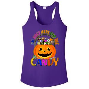 Funny Halloween I'm Just Here For The Candy Ladies PosiCharge Competitor Racerback Tank