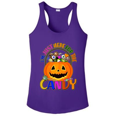 Funny Halloween I'm Just Here For The Candy Ladies PosiCharge Competitor Racerback Tank