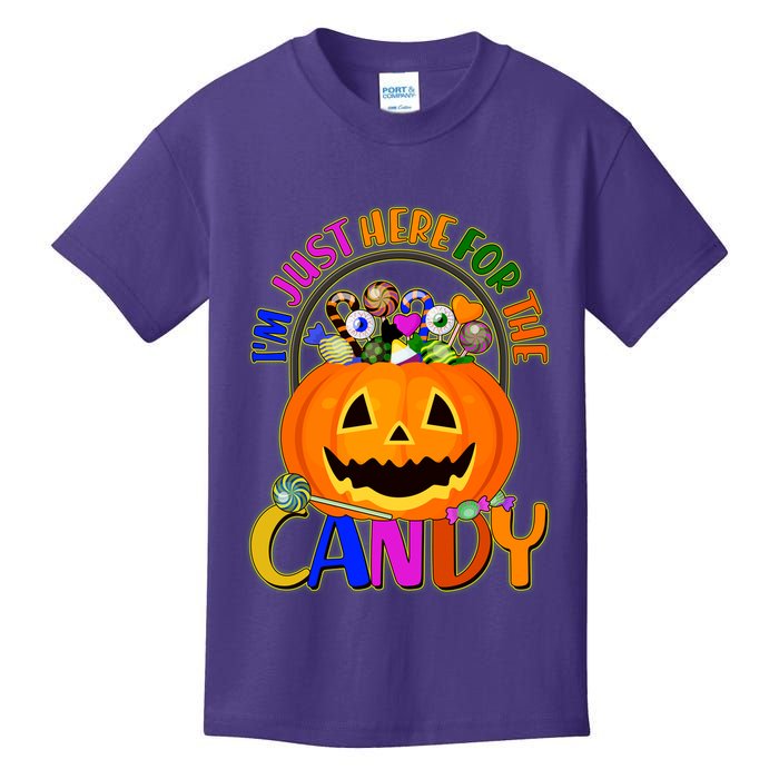 Funny Halloween I'm Just Here For The Candy Kids T-Shirt