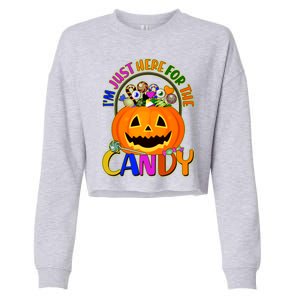 Funny Halloween I'm Just Here For The Candy Cropped Pullover Crew