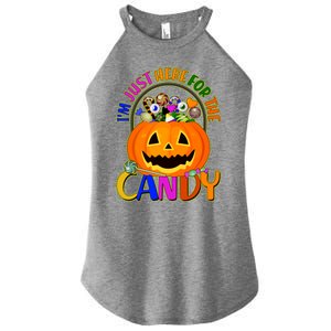 Funny Halloween I'm Just Here For The Candy Women's Perfect Tri Rocker Tank