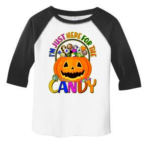 Funny Halloween I'm Just Here For The Candy Toddler Fine Jersey T-Shirt