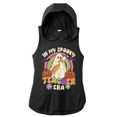 Funny Halloween In My Spooky Teacher Era Ladies PosiCharge Tri-Blend Wicking Draft Hoodie Tank