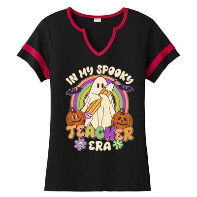 Funny Halloween In My Spooky Teacher Era Ladies Halftime Notch Neck Tee