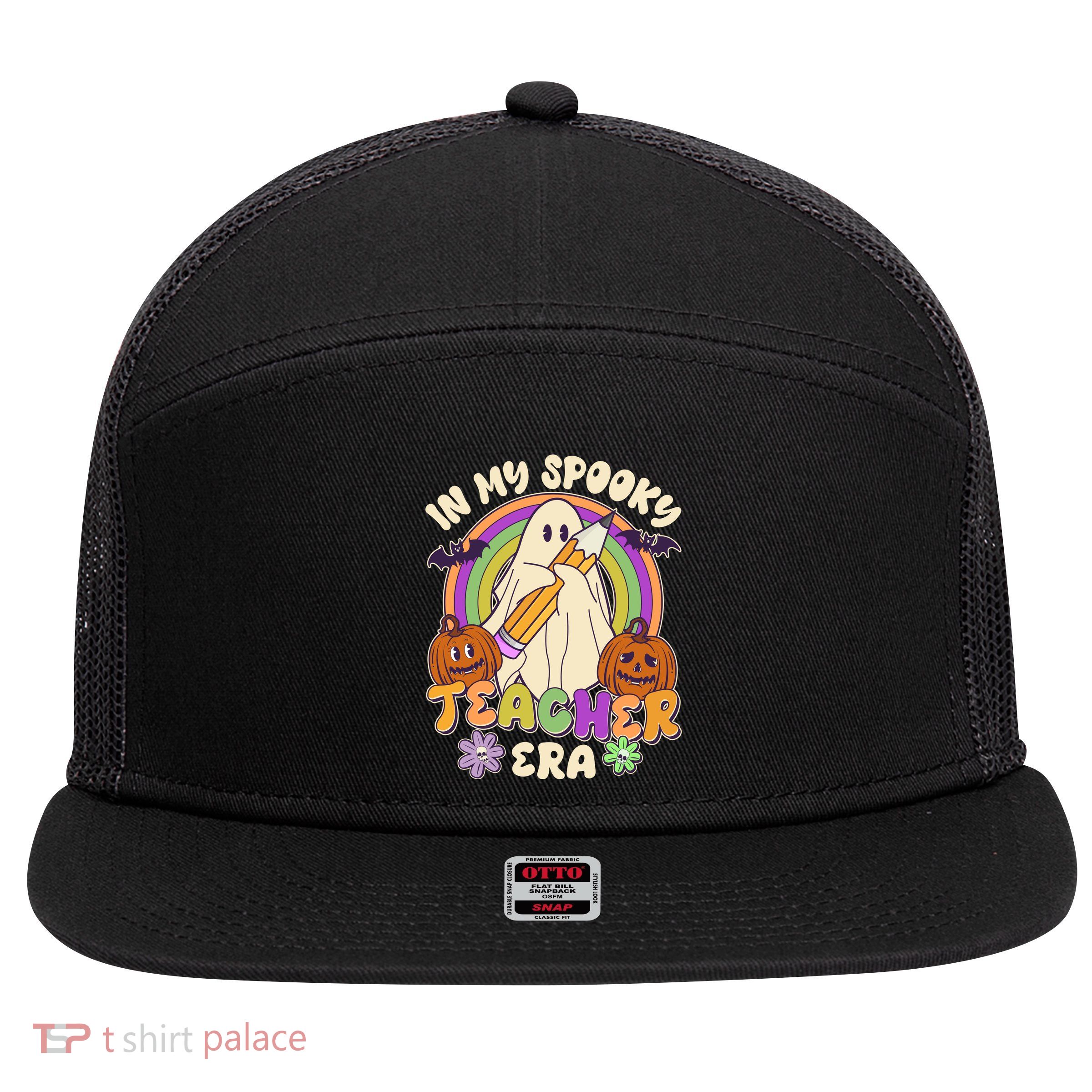 Funny Halloween In My Spooky Teacher Era 7 Panel Mesh Trucker Snapback Hat