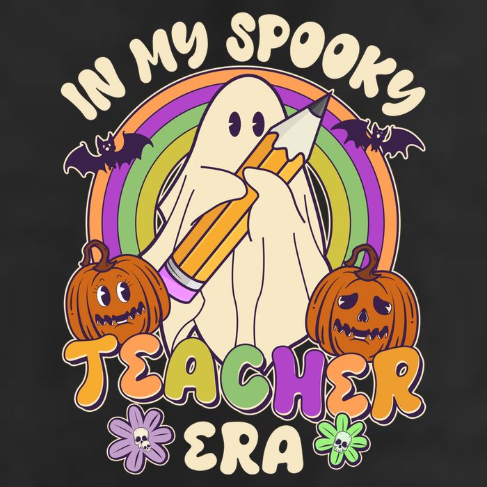 Funny Halloween In My Spooky Teacher Era 7 Panel Mesh Trucker Snapback Hat