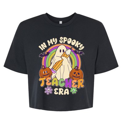 Funny Halloween In My Spooky Teacher Era Bella+Canvas Jersey Crop Tee