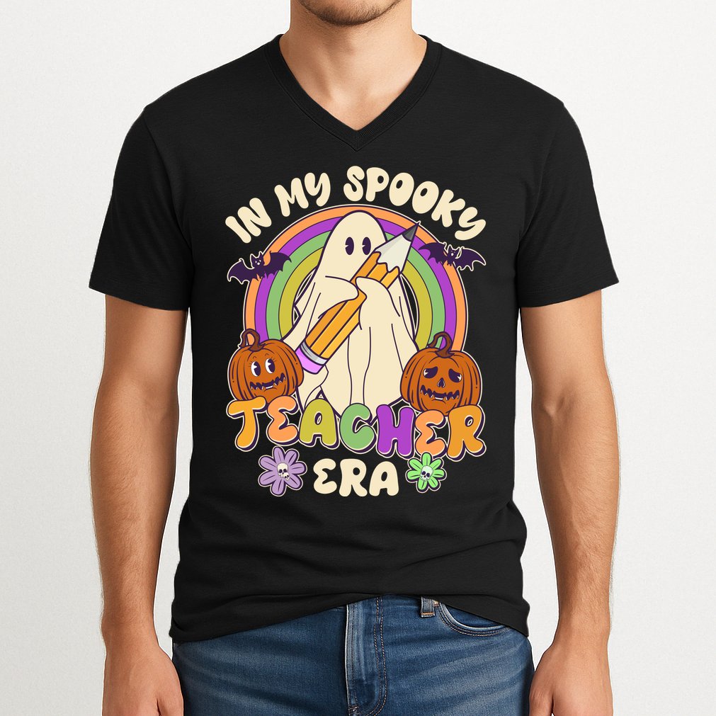 Funny Halloween In My Spooky Teacher Era V-Neck T-Shirt