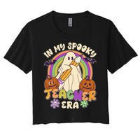 Funny Halloween In My Spooky Teacher Era Women's Crop Top Tee