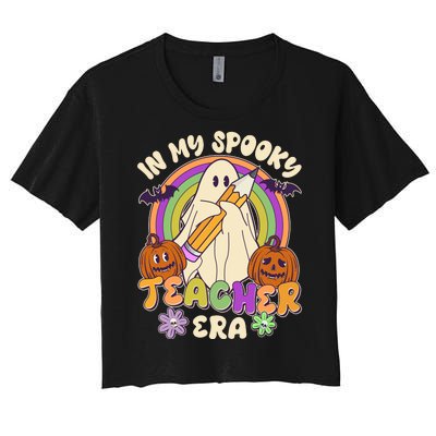 Funny Halloween In My Spooky Teacher Era Women's Crop Top Tee