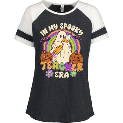 Funny Halloween In My Spooky Teacher Era Enza Ladies Jersey Colorblock Tee