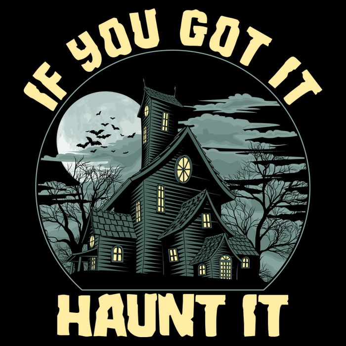 Funny Halloween If You Got It Haunt It Haunted House Drawstring Bag