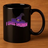 Funny Halloween I Smell Children Witches 11oz C Handle Ceramic Mug