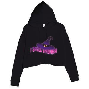 Funny Halloween I Smell Children Witches Crop Fleece Hoodie