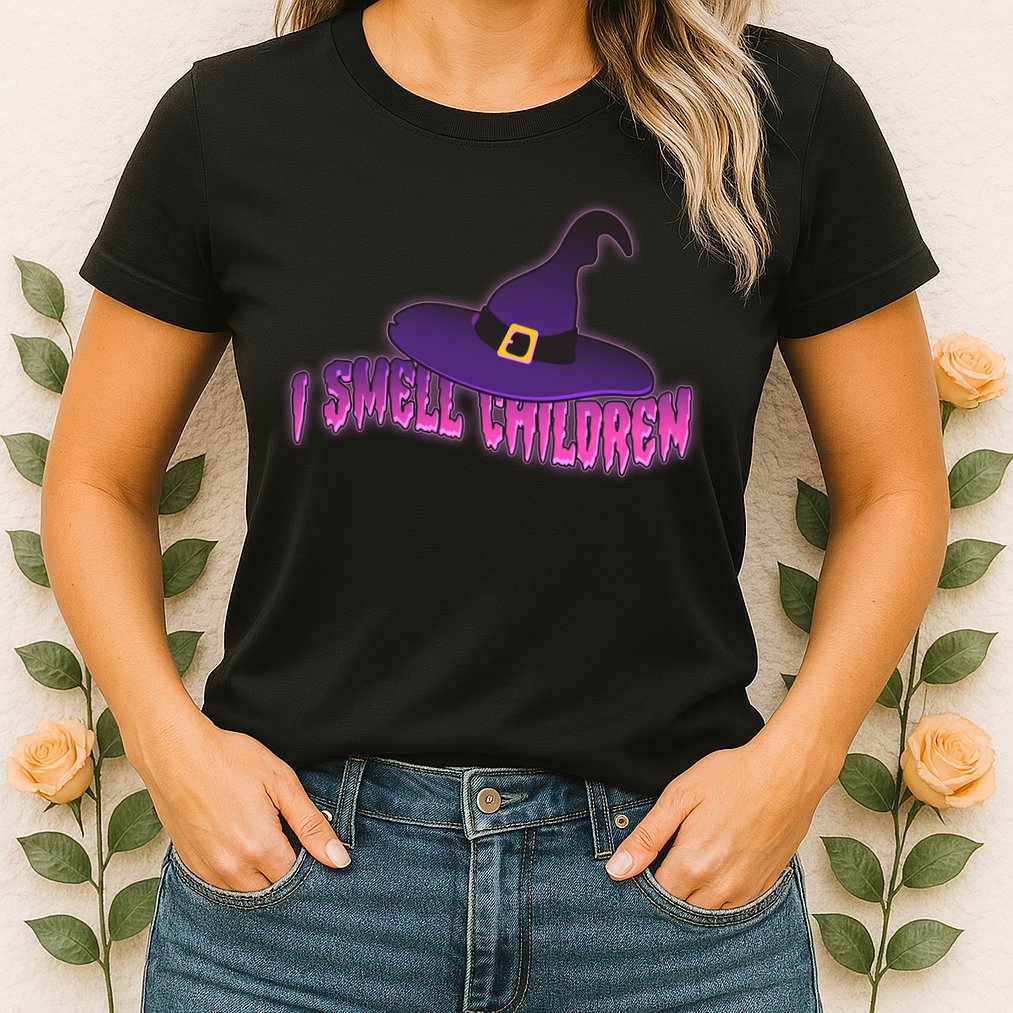Funny Halloween I Smell Children Witches Womens T-Shirt