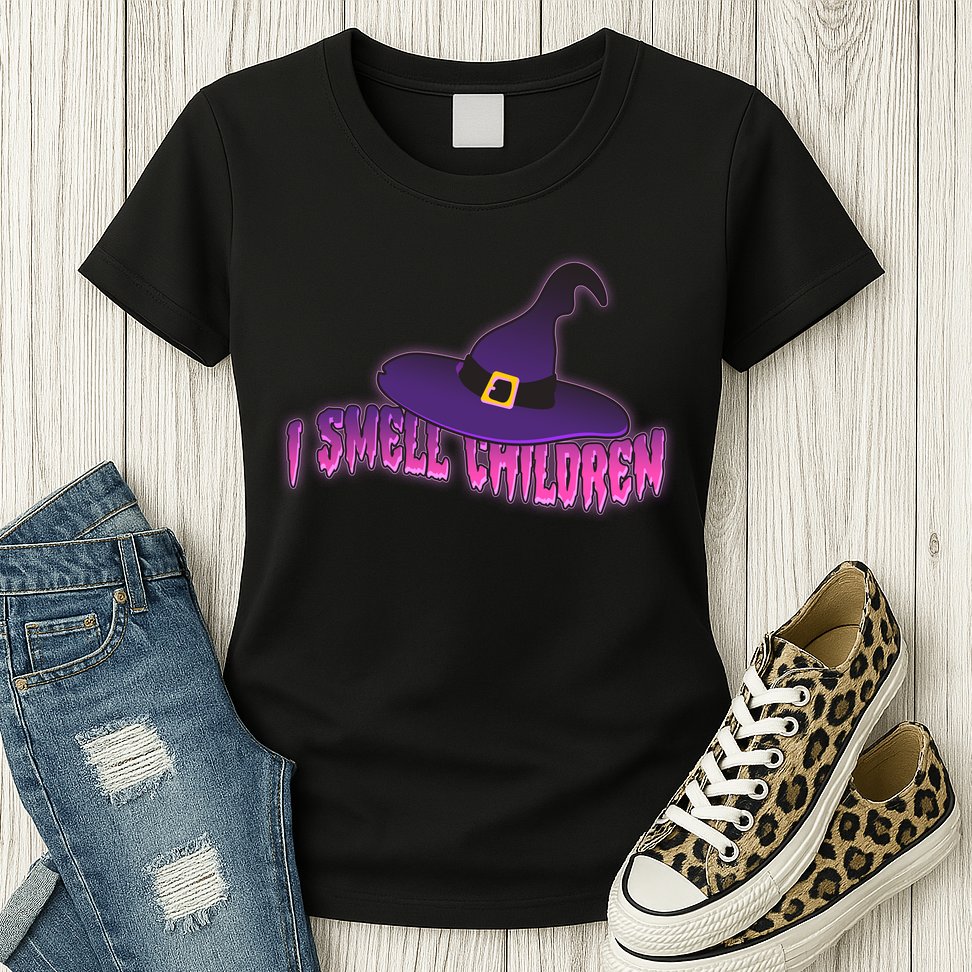 Funny Halloween I Smell Children Witches Womens T-Shirt
