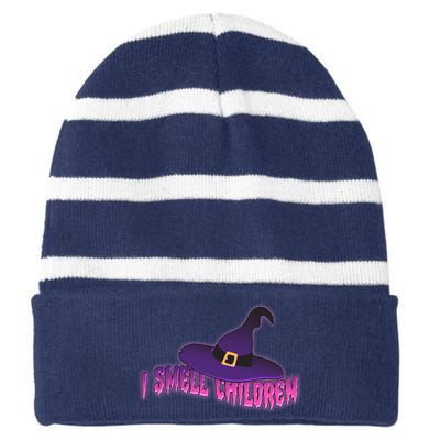 Funny Halloween I Smell Children Witches Striped Beanie with Solid Band