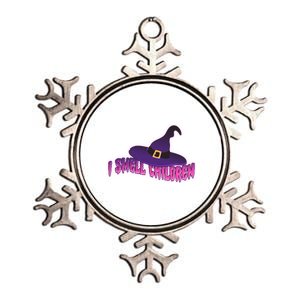 Funny Halloween I Smell Children Witches Metallic Star Ornament