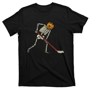 Funny Halloween Ice Hockey Skeleton Costume T-Shirt