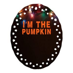 Funny Halloween IM The Pumpkin Jackolantern Pumpkin Halloween Costume Couple Ceramic Oval Ornament