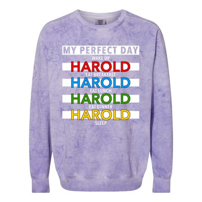 Funny Harold Improviser Gift My Perfect Day Improv Lover Great Gift Colorblast Crewneck Sweatshirt