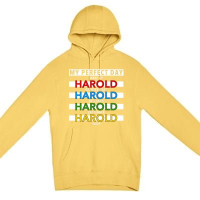 Funny Harold Improviser Gift My Perfect Day Improv Lover Great Gift Premium Pullover Hoodie