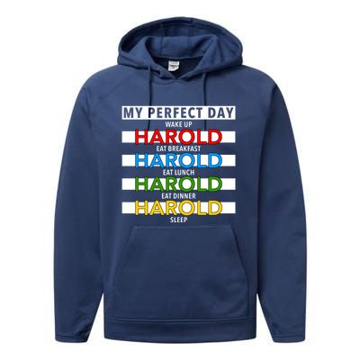 Funny Harold Improviser Gift My Perfect Day Improv Lover Great Gift Performance Fleece Hoodie