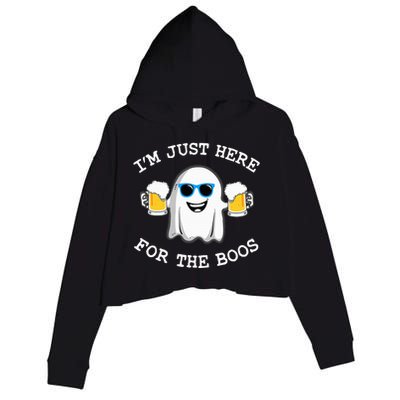 Funny Halloween Im Just Here For The Boos Costume Gift Crop Fleece Hoodie