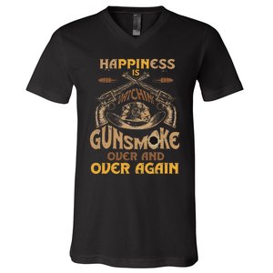 Funny Happiness Is Watching Gunsmoke Over And Over Again V-Neck T-Shirt