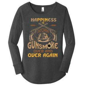 Funny Happiness Is Watching Gunsmoke Over And Over Again Women's Perfect Tri Tunic Long Sleeve Shirt